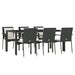 Set mobilier de grădină cu perne, 7 piese, negru, poliratan - WALTI WALTI