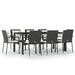 Set mobilier de grădină cu perne, 9 piese, negru, poliratan - WALTI WALTI