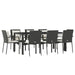 Set mobilier de grădină cu perne, 9 piese, negru, poliratan - WALTI WALTI