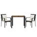 Set mobilier de grădină cu perne, 3 piese, negru, poliratan - WALTI WALTI