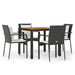 Set mobilier de grădină cu perne, 5 piese, negru, poliratan - WALTI WALTI