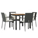 Set mobilier de grădină cu perne, 5 piese, negru, poliratan - WALTI WALTI