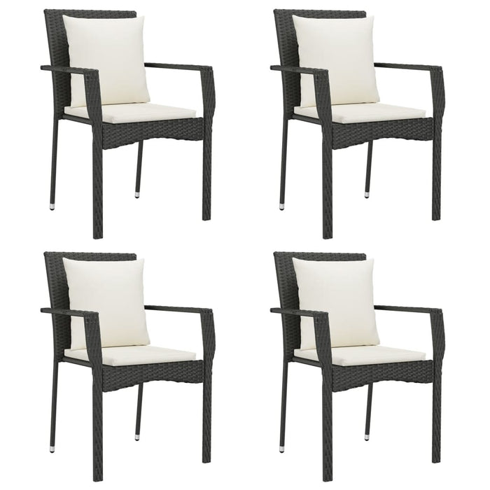 Set mobilier de grădină cu perne, 5 piese, negru, poliratan - WALTI WALTI