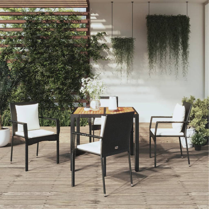 Set mobilier de grădină cu perne, 5 piese, negru, poliratan - WALTI WALTI