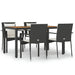 Set mobilier de grădină cu perne, 5 piese, negru, poliratan - WALTI WALTI