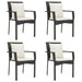 Set mobilier de grădină cu perne, 5 piese, negru, poliratan - WALTI WALTI