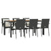 Set mobilier de grădină cu perne, 7 piese, negru, poliratan - WALTI WALTI