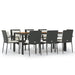Set mobilier de grădină cu perne, 9 piese, negru, poliratan - WALTI WALTI