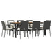 Set mobilier de grădină cu perne, 9 piese, negru, poliratan - WALTI WALTI