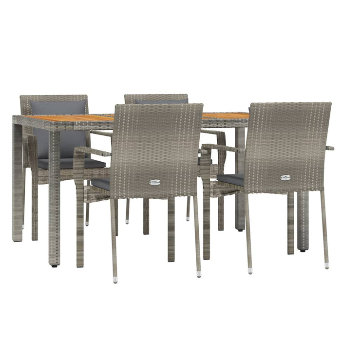 Set mobilier de grădină cu perne, 5 piese, gri, poliratan - WALTI WALTI