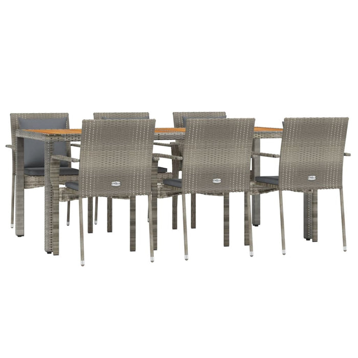 Set mobilier de grădină cu perne, 7 piese, gri, poliratan - WALTI WALTI