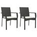 Set mobilier de grădină cu perne, 3 piese, negru, poliratan - WALTI WALTI