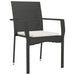 Set mobilier de grădină cu perne, 3 piese, negru, poliratan - WALTI WALTI