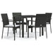 Set mobilier de grădină cu perne, 5 piese, negru, poliratan - WALTI WALTI