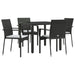 Set mobilier de grădină cu perne, 5 piese, negru, poliratan - WALTI WALTI