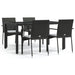 Set mobilier de grădină cu perne, 5 piese, negru, poliratan - WALTI WALTI