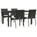 Set mobilier de grădină cu perne, 5 piese, negru, poliratan - WALTI WALTI