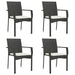 Set mobilier de grădină cu perne, 5 piese, negru, poliratan - WALTI WALTI