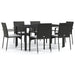 Set mobilier de grădină cu perne, 7 piese, negru, poliratan - WALTI WALTI