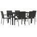 Set mobilier de grădină cu perne, 7 piese, negru, poliratan - WALTI WALTI
