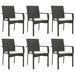 Set mobilier de grădină cu perne, 7 piese, negru, poliratan - WALTI WALTI