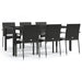 Set mobilier de grădină cu perne, 7 piese, negru, poliratan - WALTI WALTI