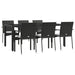 Set mobilier de grădină cu perne, 7 piese, negru, poliratan - WALTI WALTI