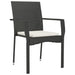 Set mobilier de grădină cu perne, 7 piese, negru, poliratan - WALTI WALTI
