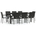 Set mobilier de grădină cu perne, 9 piese, negru, poliratan - WALTI WALTI