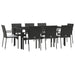 Set mobilier de grădină cu perne, 9 piese, negru, poliratan - WALTI WALTI