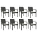 Set mobilier de grădină cu perne, 9 piese, negru, poliratan - WALTI WALTI
