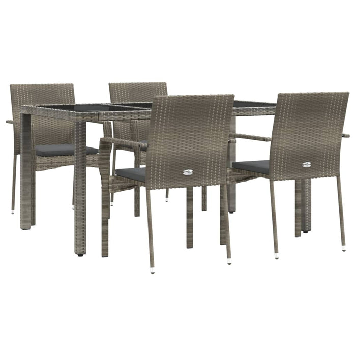 Set mobilier de grădină cu perne, 5 piese, gri, poliratan - WALTI WALTI