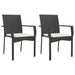 Set mobilier de grădină cu perne, 3 piese, negru, poliratan - WALTI WALTI