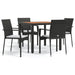Set mobilier de grădină cu perne, 5 piese, negru, poliratan - WALTI WALTI