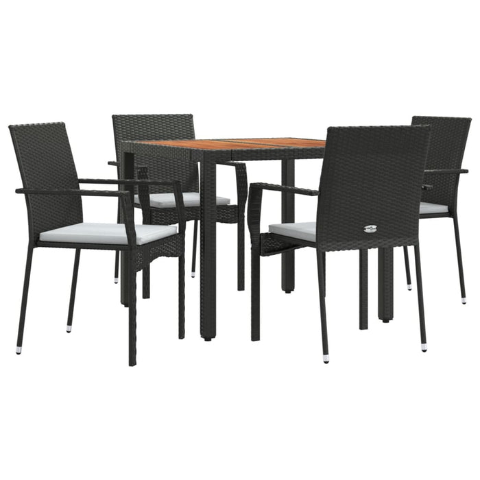 Set mobilier de grădină cu perne, 5 piese, negru, poliratan - WALTI WALTI