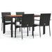 Set mobilier de grădină cu perne, 5 piese, negru, poliratan - WALTI WALTI