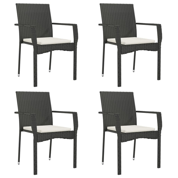 Set mobilier de grădină cu perne, 5 piese, negru, poliratan - WALTI WALTI