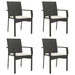 Set mobilier de grădină cu perne, 5 piese, negru, poliratan - WALTI WALTI
