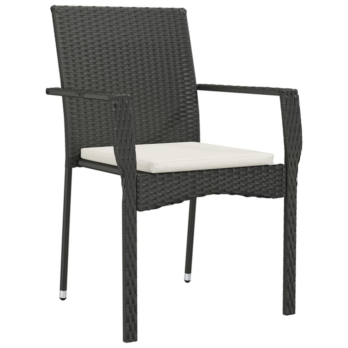Set mobilier de grădină cu perne, 5 piese, negru, poliratan - WALTI WALTI