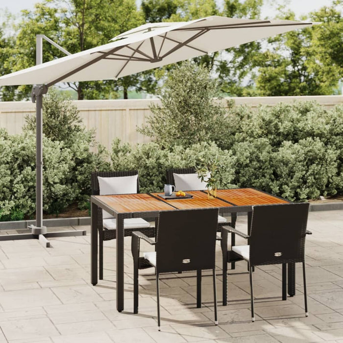Set mobilier de grădină cu perne, 5 piese, negru, poliratan - WALTI WALTI