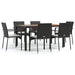 Set mobilier de grădină cu perne, 7 piese, negru, poliratan - WALTI WALTI