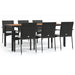 Set mobilier de grădină cu perne, 7 piese, negru, poliratan - WALTI WALTI