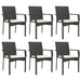Set mobilier de grădină cu perne, 7 piese, negru, poliratan - WALTI WALTI