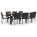 Set mobilier de grădină cu perne, 9 piese, negru, poliratan - WALTI WALTI