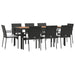 Set mobilier de grădină cu perne, 9 piese, negru, poliratan - WALTI WALTI