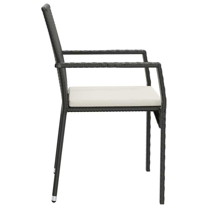 Set mobilier de grădină cu perne, 9 piese, negru, poliratan - WALTI WALTI