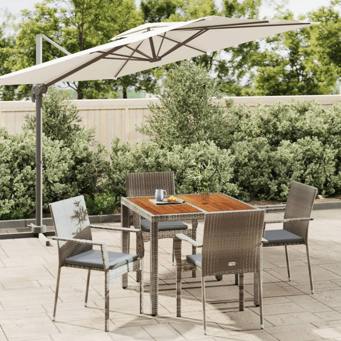 Set mobilier de grădină cu perne, 5 piese, gri, poliratan WALTI