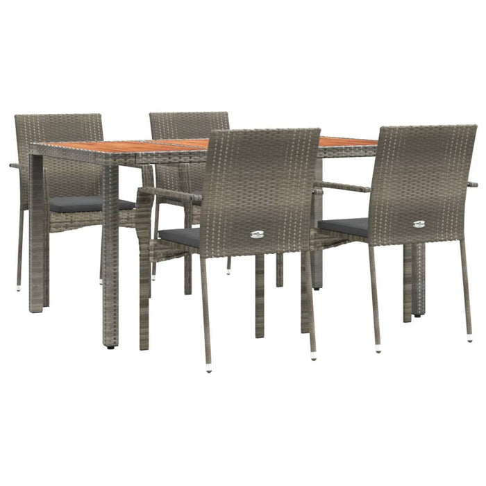 Set mobilier de grădină cu perne, 5 piese, gri, poliratan - WALTI WALTI