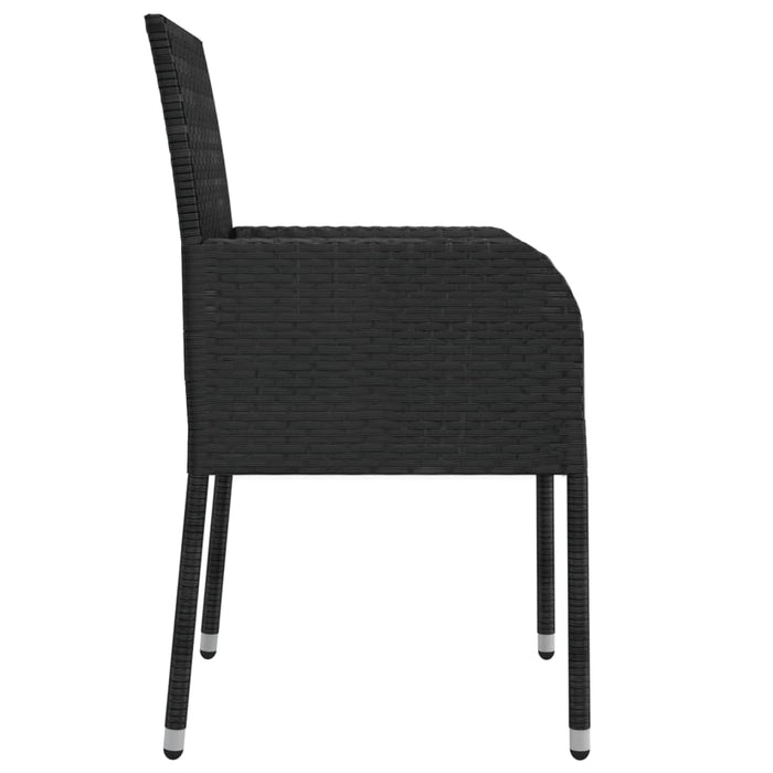 Set mobilier de grădină cu perne, 5 piese, negru, poliratan WALTI