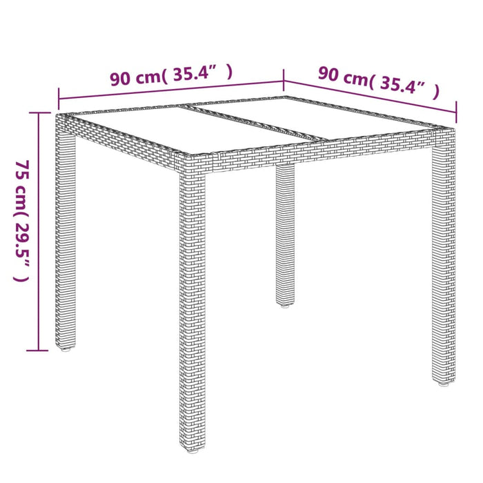 Set mobilier de grădină cu perne, 5 piese, negru, poliratan WALTI